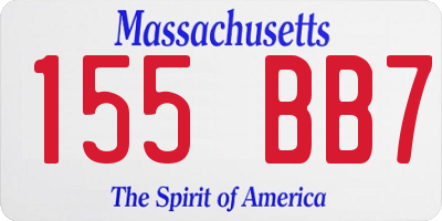 MA license plate 155BB7