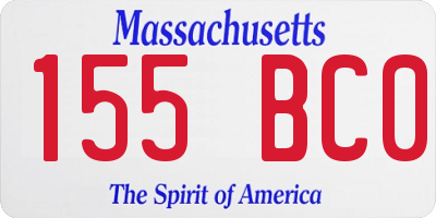 MA license plate 155BC0