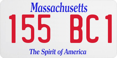 MA license plate 155BC1