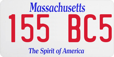 MA license plate 155BC5