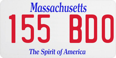 MA license plate 155BD0