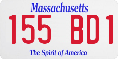 MA license plate 155BD1