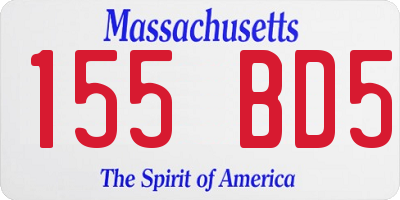 MA license plate 155BD5