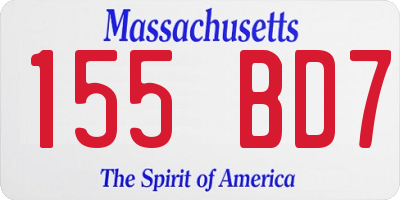 MA license plate 155BD7
