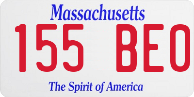 MA license plate 155BE0