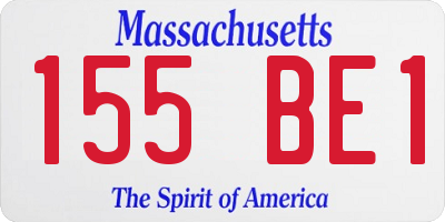 MA license plate 155BE1