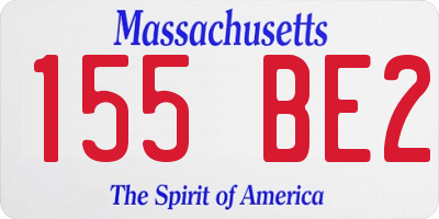 MA license plate 155BE2