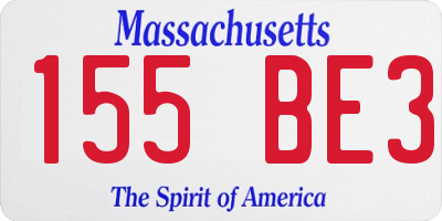 MA license plate 155BE3