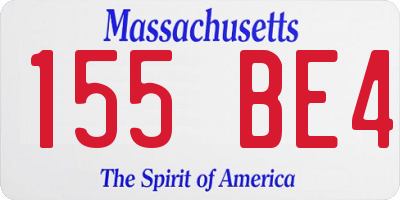 MA license plate 155BE4