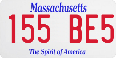 MA license plate 155BE5