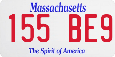 MA license plate 155BE9