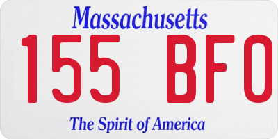 MA license plate 155BF0