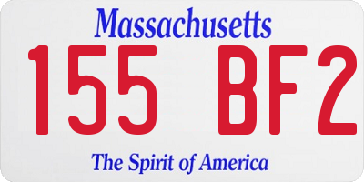 MA license plate 155BF2