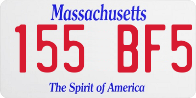 MA license plate 155BF5