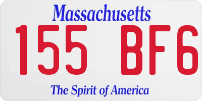 MA license plate 155BF6