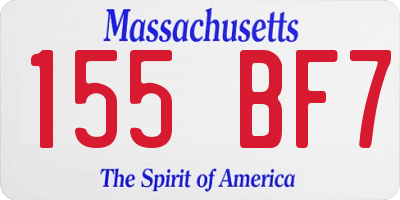 MA license plate 155BF7