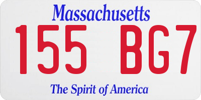MA license plate 155BG7