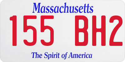 MA license plate 155BH2
