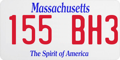 MA license plate 155BH3