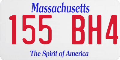 MA license plate 155BH4