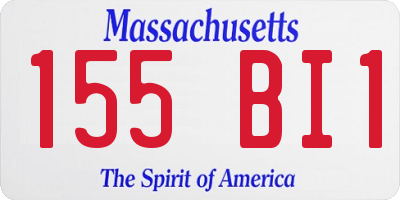 MA license plate 155BI1