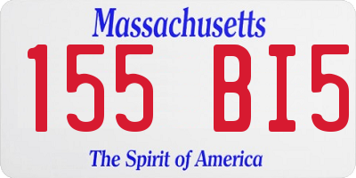 MA license plate 155BI5