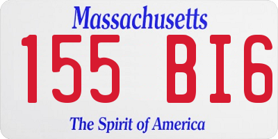 MA license plate 155BI6