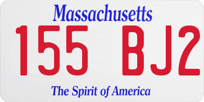 MA license plate 155BJ2