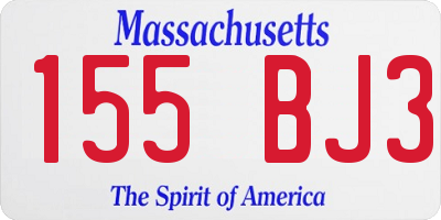 MA license plate 155BJ3