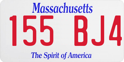 MA license plate 155BJ4