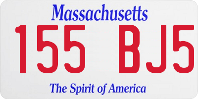 MA license plate 155BJ5