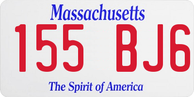 MA license plate 155BJ6