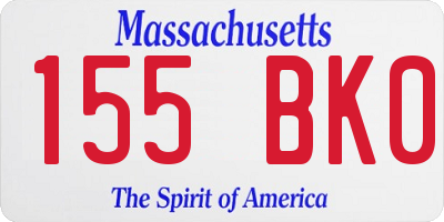 MA license plate 155BK0