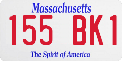 MA license plate 155BK1