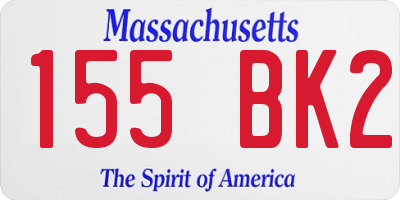 MA license plate 155BK2