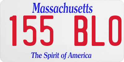 MA license plate 155BL0
