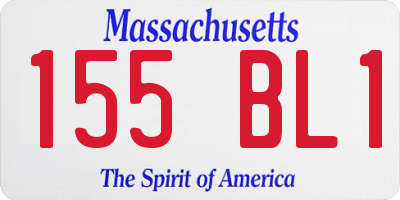 MA license plate 155BL1