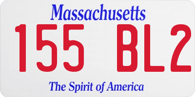 MA license plate 155BL2