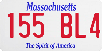 MA license plate 155BL4