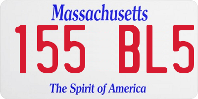 MA license plate 155BL5