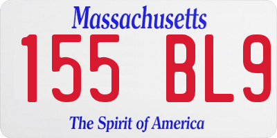 MA license plate 155BL9