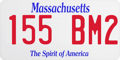 MA license plate 155BM2