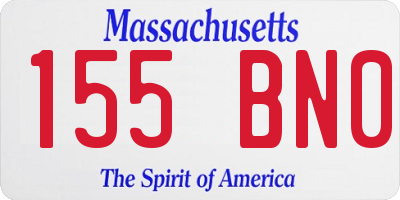 MA license plate 155BN0