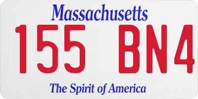 MA license plate 155BN4