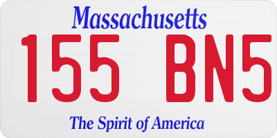 MA license plate 155BN5
