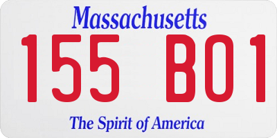 MA license plate 155BO1