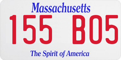 MA license plate 155BO5