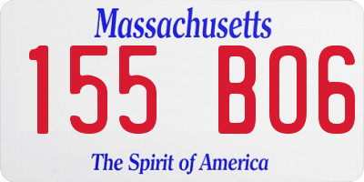 MA license plate 155BO6