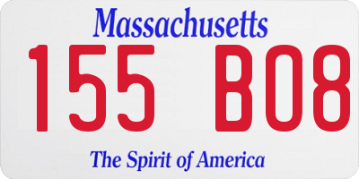MA license plate 155BO8
