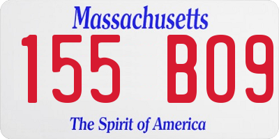 MA license plate 155BO9